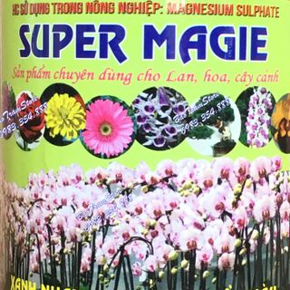 Phân bón Super Magie - Magnesium sunphat hũ 100g, giúp cây xanh nhanh, hoa tươi, bền màu, sản phẩm chuyên dùng cho hoa lan, cây cảnh.