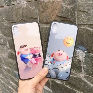 Ốp heo kính cường lực viền dẻo IPhone X/Xs giá sỉ