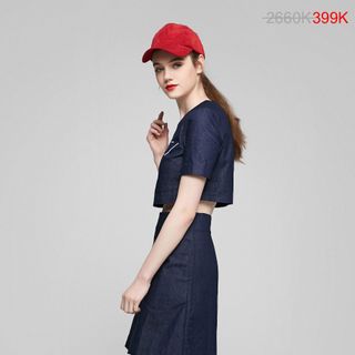 set váy + áo jeans
