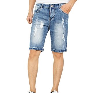Quần short jean nam đơn giản