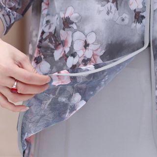 Áo voan trung niên nữ cao cấp phối hoa sang trọng NV0176
