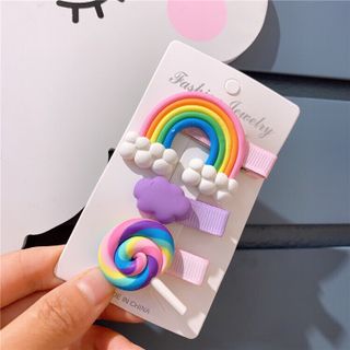 Sét kẹp 3 chi tiết cầu vồng siêu xinh cho bé yêu
