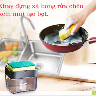 Khay đựng xà bông rửa chén, Hộp ấn lấy xà bông tiện lợi