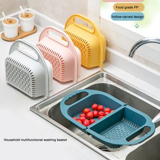 Rổ Chậu Gấp 2in1 gác bồn rửa chén *mẫu hot 2020*