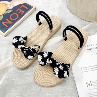 Dép đế cói quai hoaa