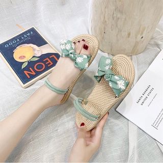 Dép đế cói quai hoaa