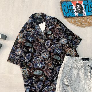 ÁO SƠ MI HỌA TIẾT CỔ VEST