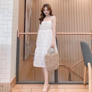 Đầm babydoll hoa cúc 2 dây