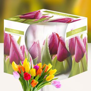 Ly nến thơm tinh dầu Bispol Flowers 100g QT024786 - hương hoa tulips giá sỉ