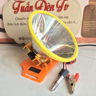 Đèn đội đầu kẹp bình ắc quy 12V ánh sáng vàng