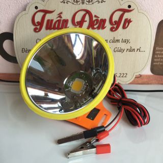 Đèn đội đầu kẹp bình ắc quy 12V ánh sáng vàng