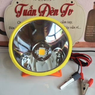 Đèn đội đầu kẹp bình ắc quy 12V ánh sáng vàng
