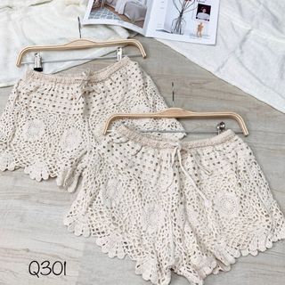 Quần len móc ren hoa Có hẹn với mùa h