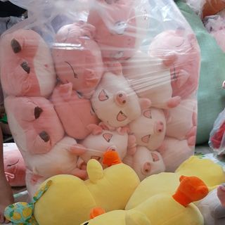Gấu bông heo hí kèm mền
