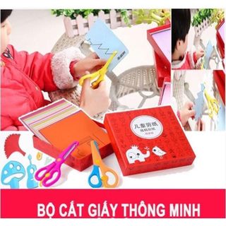 Bộ Đồ Chơi Cắt Giấy Tạo Hình 240 Tờ Kèm 2 Kéo giá sỉ