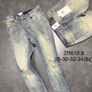 Quần Skinny Jean Rách Gối Zipper Cao Cấp