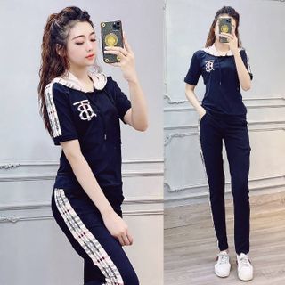 Bộ đồ thể thao phối sọc có nón BT TT39301