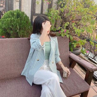 Vest Kẻ Xanh Cao Cấp