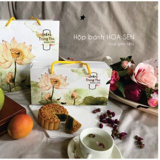 Hộp đựng bánh Trung thu HOA SEN 2 bánh 125 - 180gr