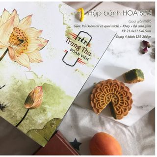 Hộp đựng bánh Trung thu HOA SEN 4 bánh 125 - 180gr