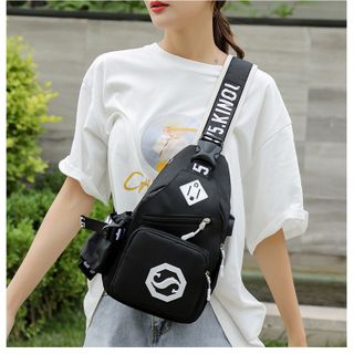 Túi đeo chéo unisex đa năng nhiều ngăn tiện dụng có cổng USB phong cách năng động VIDEO