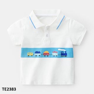 Áo thun cổ bẻ in ô tô TE2383
