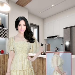 Đầm xếp ly ngực