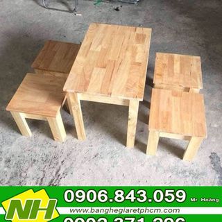 Bàn ghế gỗ đẩu quán nhậu