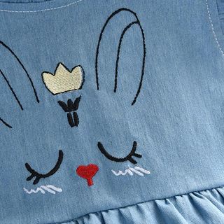 Đầm bé gái vải giả jean, chất cotton 65-35
