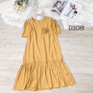 Đầm suông hoa hồng