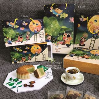 Hộp đựng bánh Trung Thu TRĂNG RẰM 6 bánh 125 - 180gr