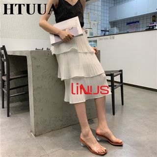 Dép cao gót nữ gót tròn trong suốt 2 quai trong cao cấp - YH107