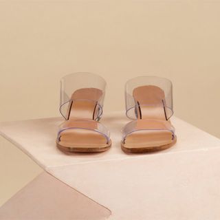 Dép cao gót nữ gót tròn trong suốt 2 quai trong cao cấp - YH107