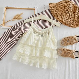 sét đồ áo hai dây, quần ống rộng, cotton 65-35