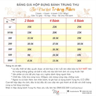 Hộp đựng bánh Trung Thu TRĂNG RẰM 2 bánh 125 - 180gr