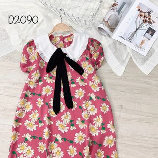 Đầm suông cổ sen bèo hoa cúc