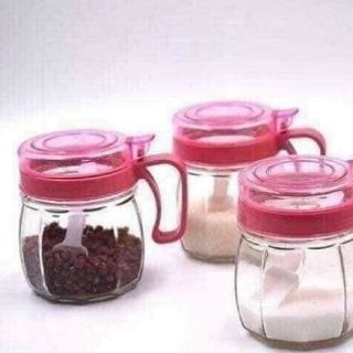 SÉT 5 HŨ GIA VỊ THỦY TINH QUAI HỒNG