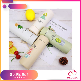 Bình Thủy Tinh Giữ Nhiệt Full Hộp [CHỐNG VA ĐẬP, CHỐNG VỠ] Hình Xương Rồng Cactus Love Siêu Kute 450ml