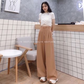 QUẦN SỚ ỐNG RỘNG CẠP CAO DÀI 100CM