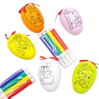 Trứng tô màu gồm 1 trứng và 4 cây bút chỉ 5k8 bộ