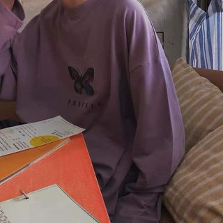 Áo sweat in con bướm