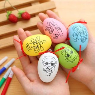 Đủ mẫu Trứng tô màu gồm 1 trứng và 4 cây bút chỉ 5k8