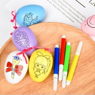 Đủ mẫu Trứng tô màu gồm 1 trứng và 4 cây bút chỉ 5k8