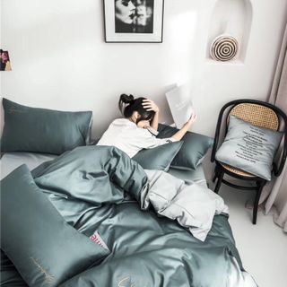 BỘ CHĂN GA GỐI LỤA SUMOI PHỐI MÀU 4 MÓN