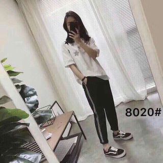 QUẦN BAGGY 1 SỌC KIM TUYẾN/SỌC TRẮNG TO CHẤT COTTON NĂNG ĐỘNG
