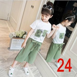 Bộ  áo thun quần lửng ống rộng cho bé