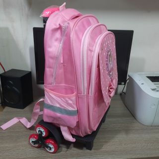 Balo cần kéo 6 bánh xe đa năng cho bé gái đi học có chức năng chống thắm nước chống Gù công chúa anh quốc cao cấp