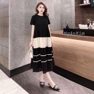 Đầm suông tầng phối màu cực xinh - Mua đầm suông đẹp giá rẻ