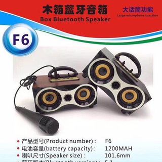 Loa bluetooth karaoke F6 Enjoy Music (MIC CÓ DÂY ĐÃ CÓ SẴN TRONG HỘP)