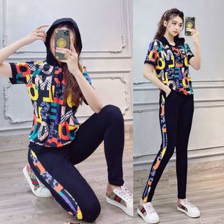 Đồ bộ thể thao có nón phối chữ TT395